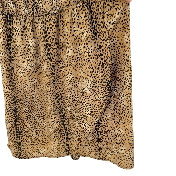 Aqua Cheetah Print Faux Wrap Dress - Picture 3 of 5